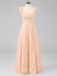 Jacquard Square Neck A-Line Maxi Dress