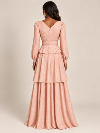 Blush Pink Floral Long Sleeve Maxi Dress