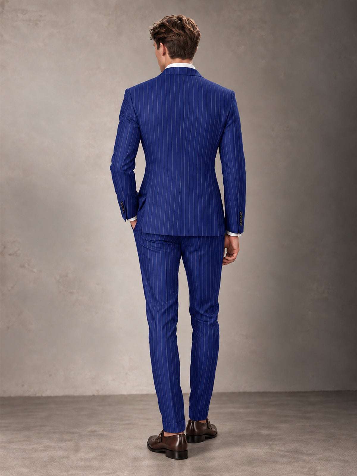 Double Breasted Pinstripe Men's Suit 2 Piece (Jacket & Pants) for Wedding & Formal Prom