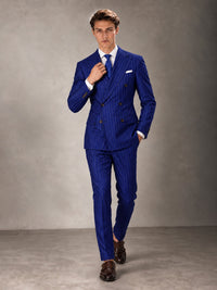 Double Breasted Pinstripe Men's Suit 2 Piece (Jacket & Pants) for Wedding & Formal Prom
