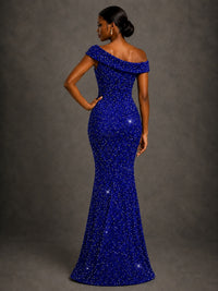 Sequin Off Shoulder Mermaid Prom Dress