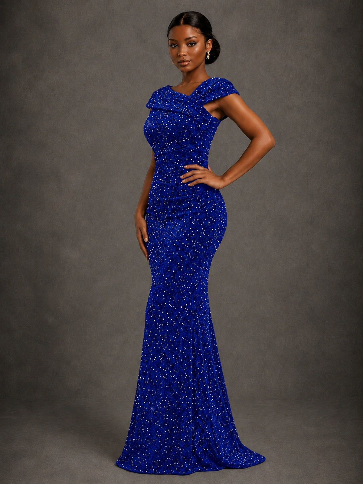 Sequin Off Shoulder Mermaid Prom Dress