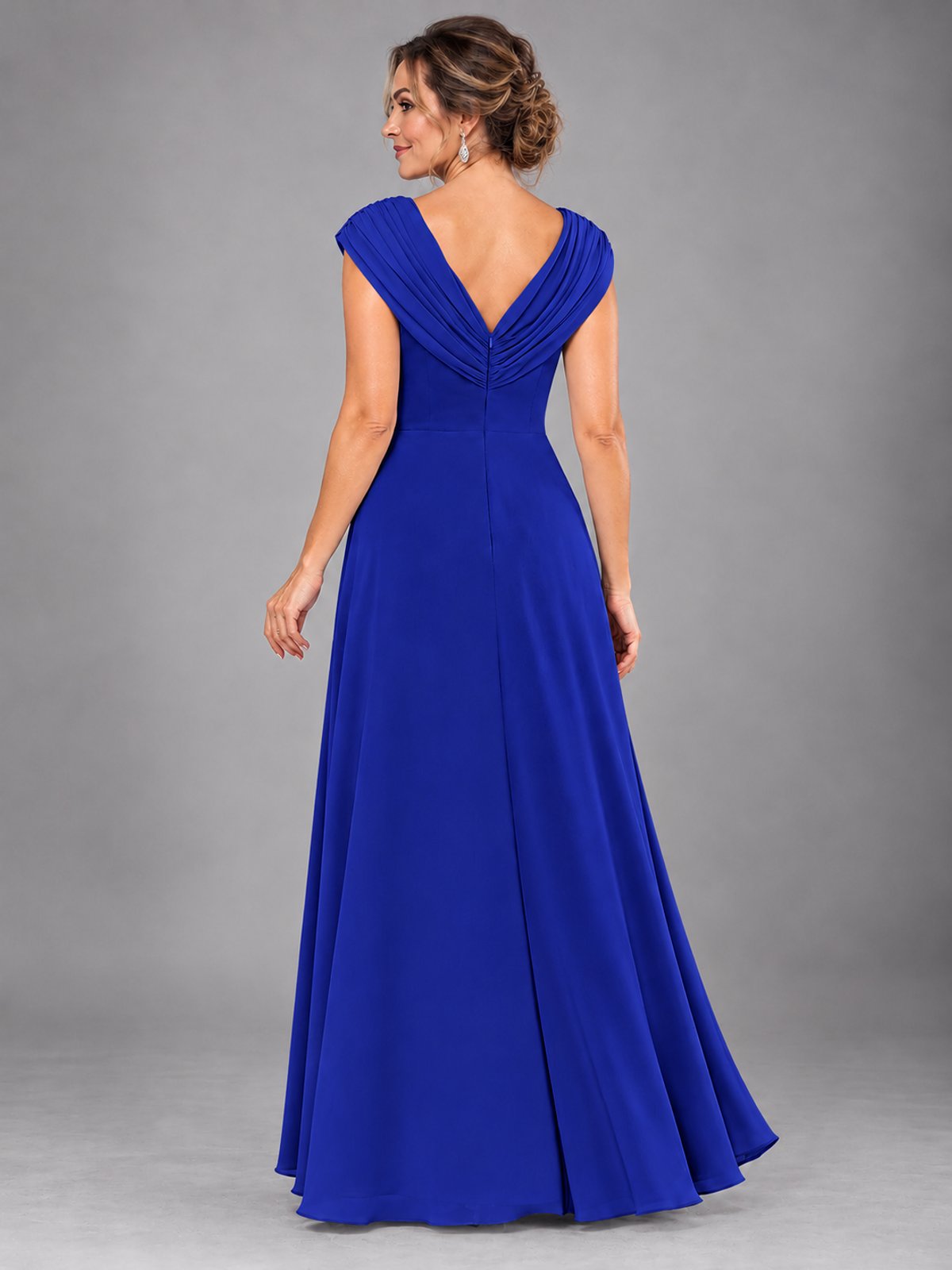 Cap Sleeve Chiffon A-Line Mother of the Bride Dress