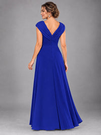 Cap Sleeve Chiffon A-Line Mother of the Bride Dress