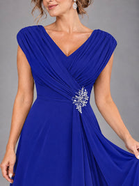 Cap Sleeve Chiffon A-Line Mother of the Bride Dress