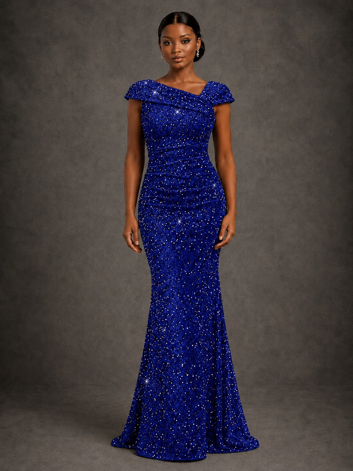Sequin Off Shoulder Mermaid Prom Dress
