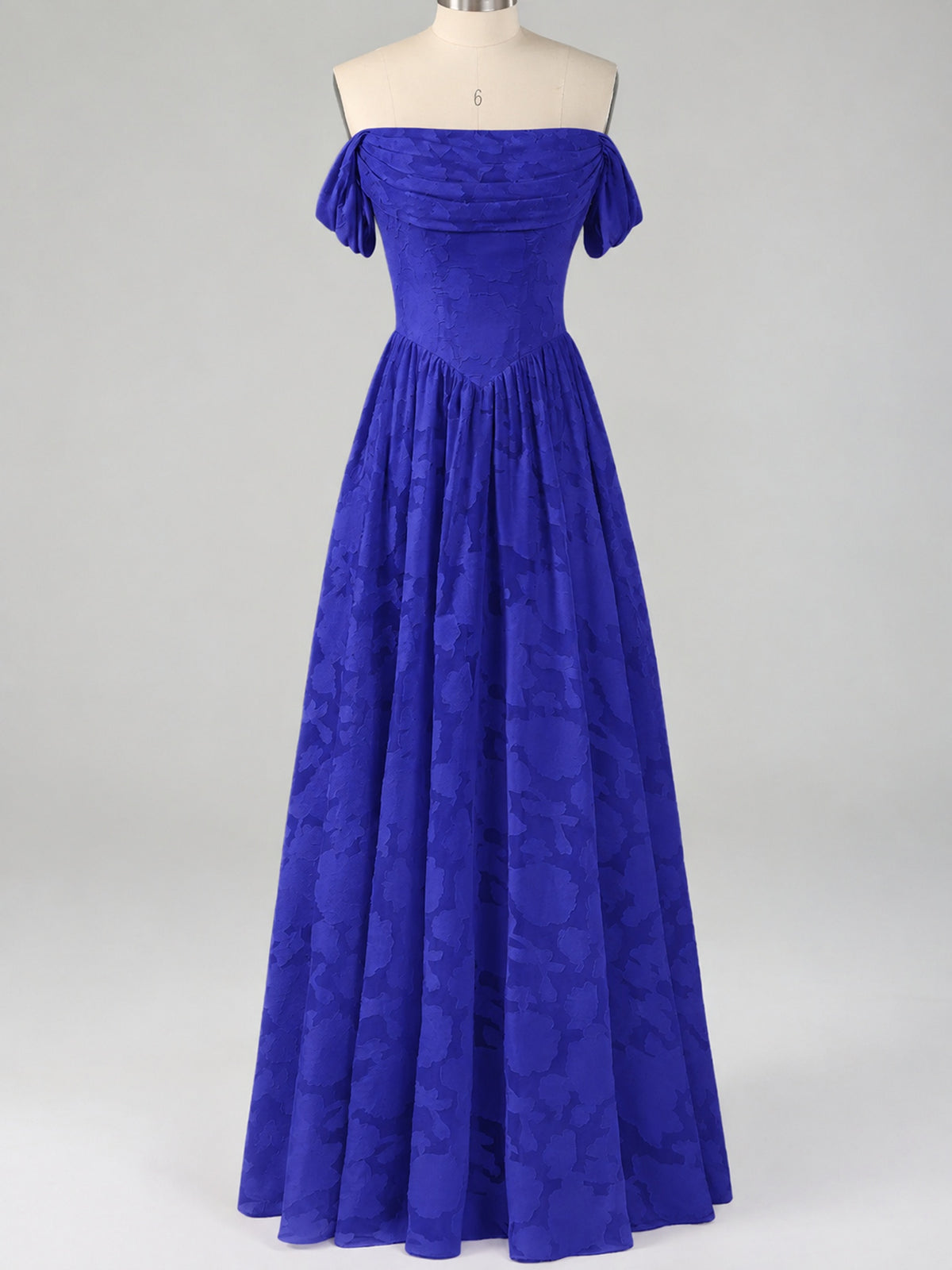 Off Shoulder Jacquard A-Line Maxi Dress