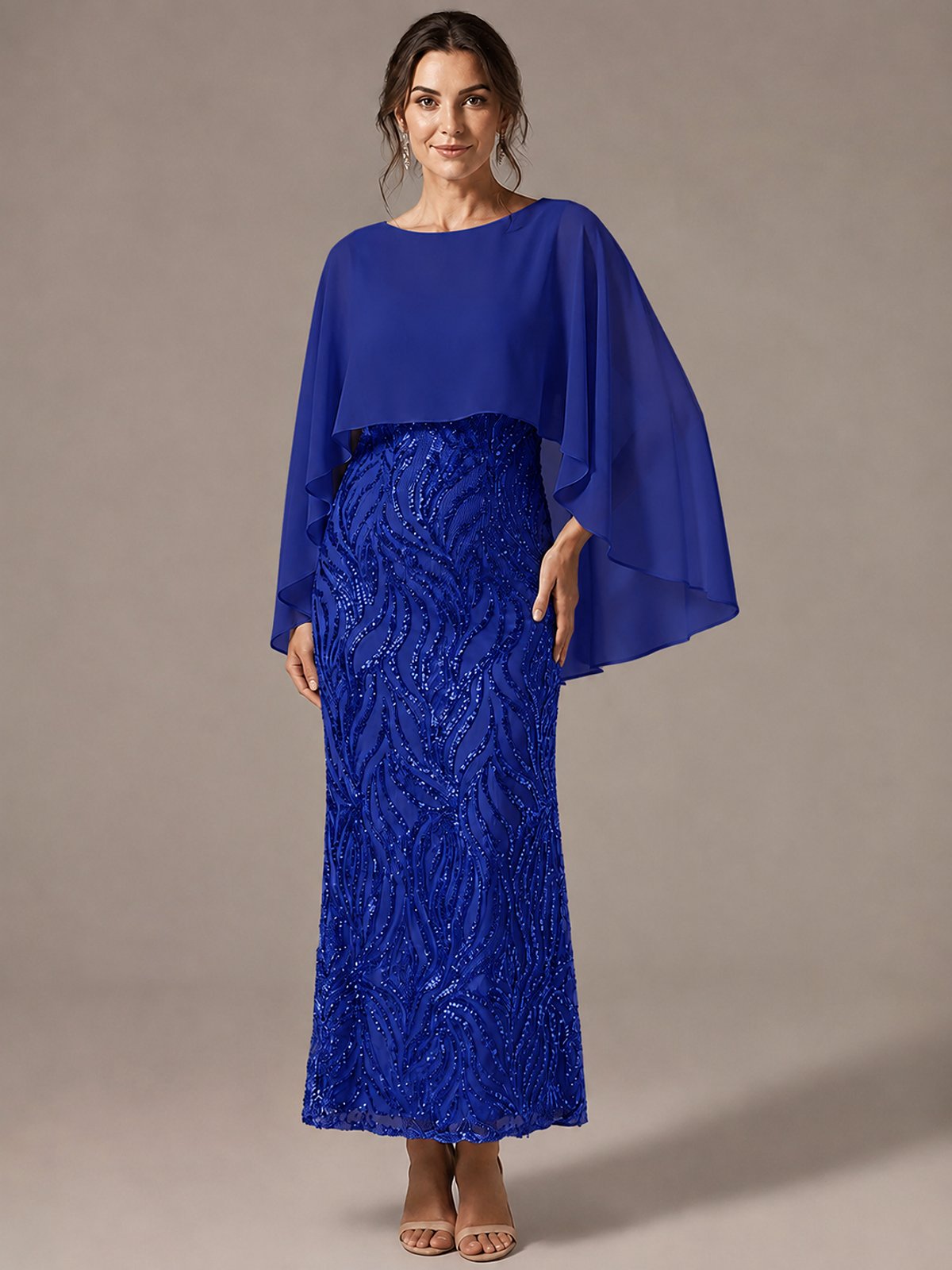 Light Blue Sequin 2 Pieces Mother of the Bride Dress