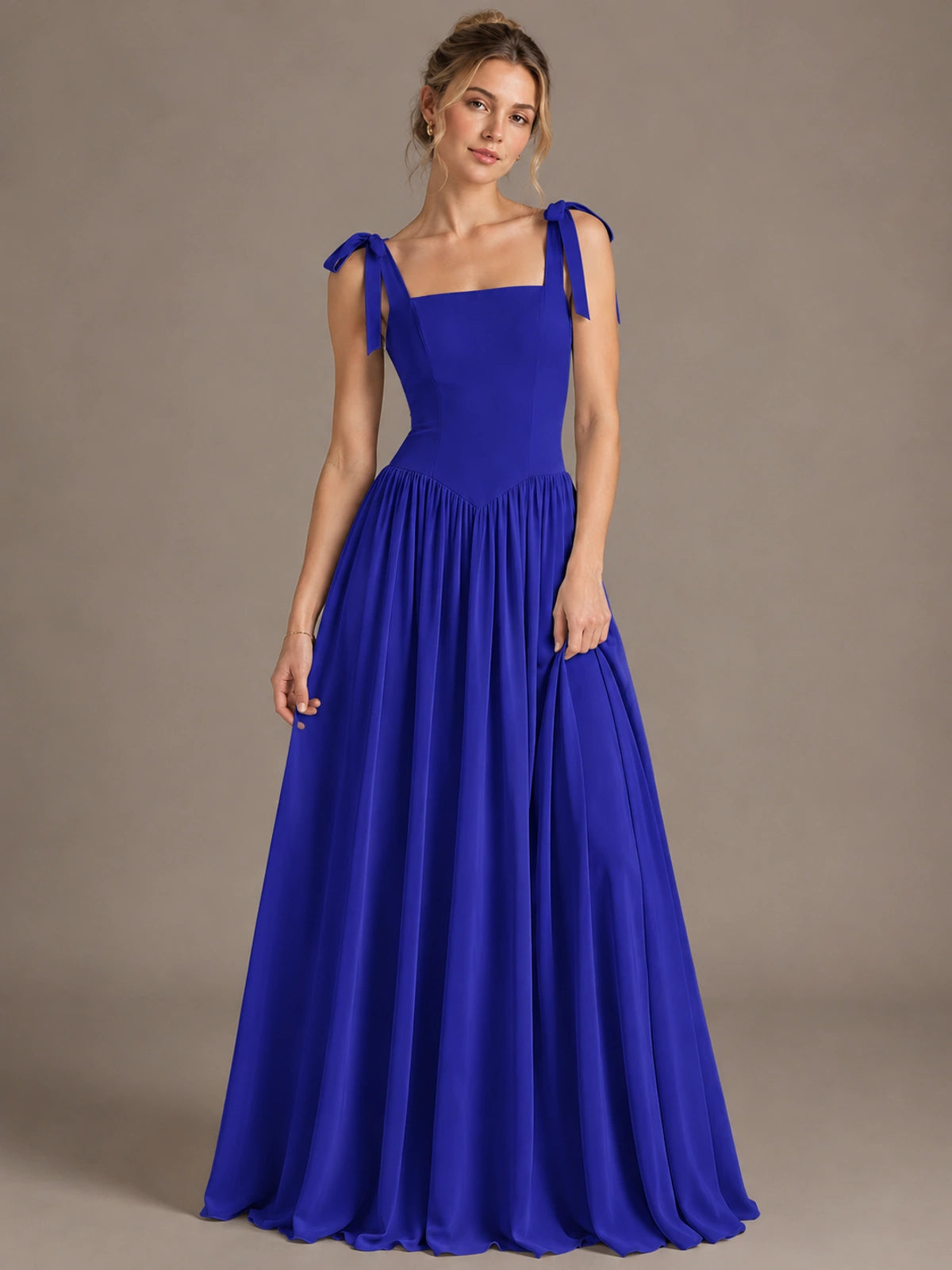 Square Neck A-Line Maxi Dress