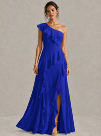 Sage Green One Shoulder Ruffle Bridesmaid Dress