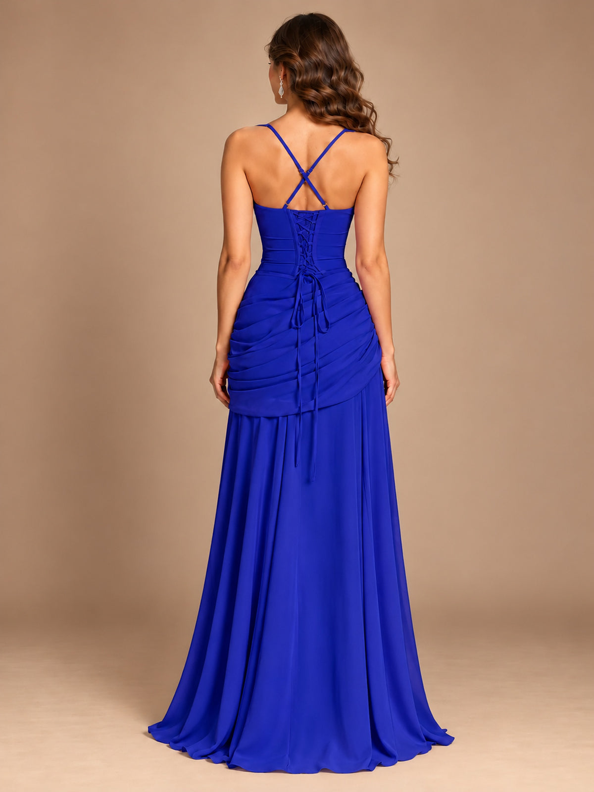 Butter Yellow Square Neck Ruched A-Line Prom Dress