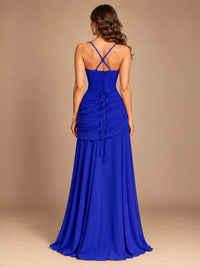 Butter Yellow Square Neck Ruched A-Line Prom Dress