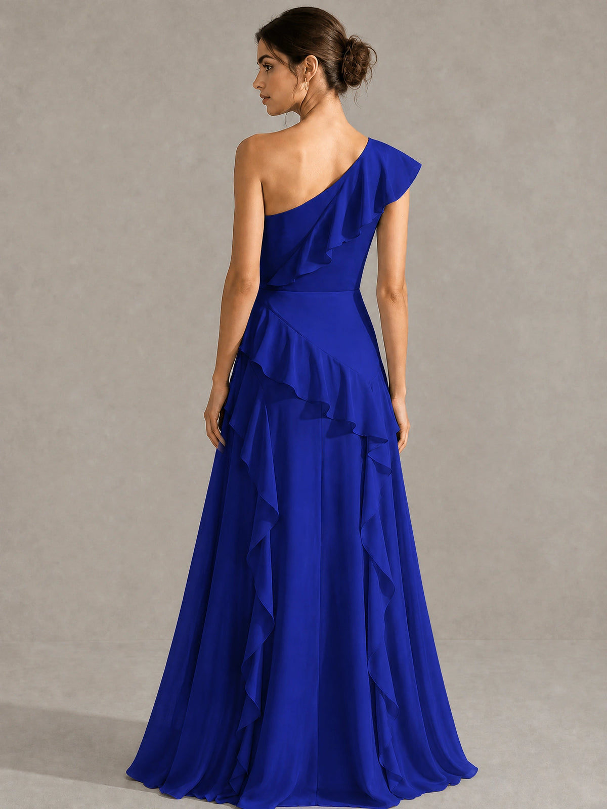 Sage Green One Shoulder Ruffle Bridesmaid Dress