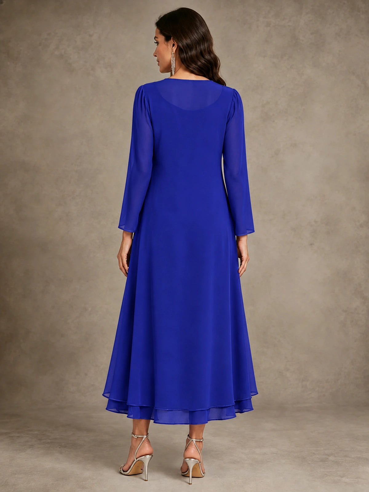 Sequin Chiffon Mother of the Bride Dress with Jacket