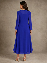 Sequin Chiffon Mother of the Bride Dress with Jacket
