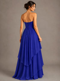 Strapless Ruffle A-Line Maxi Dress