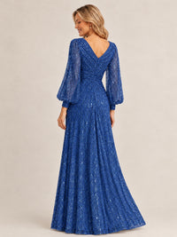 Sparkle Sequin Mother of The Bride Dresses with Long Sleeves