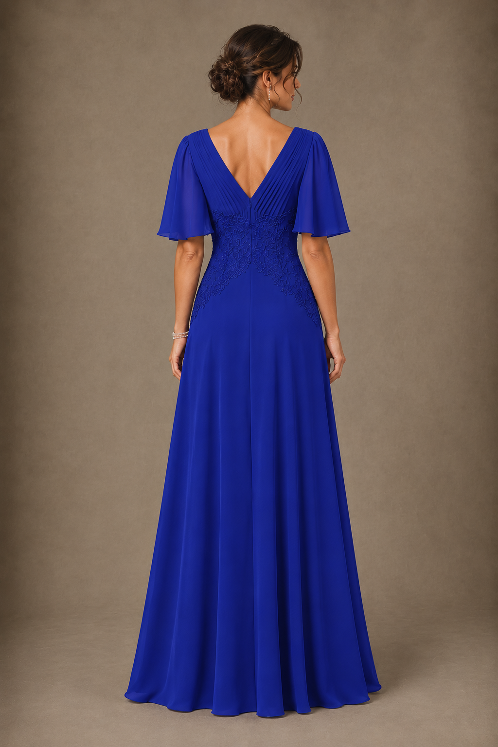 A-Line Chiffon Mother of the Bride Dress with Applique