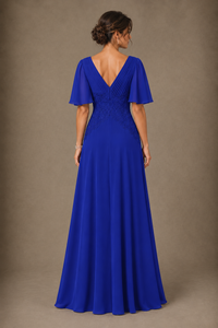 A-Line Chiffon Mother of the Bride Dress with Applique