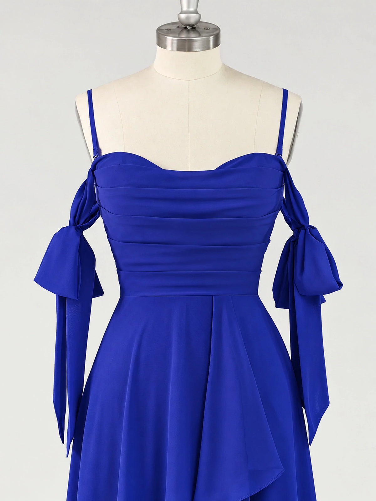 A-Line Ruffles Chiffon Bridesmaid Dress with Slit