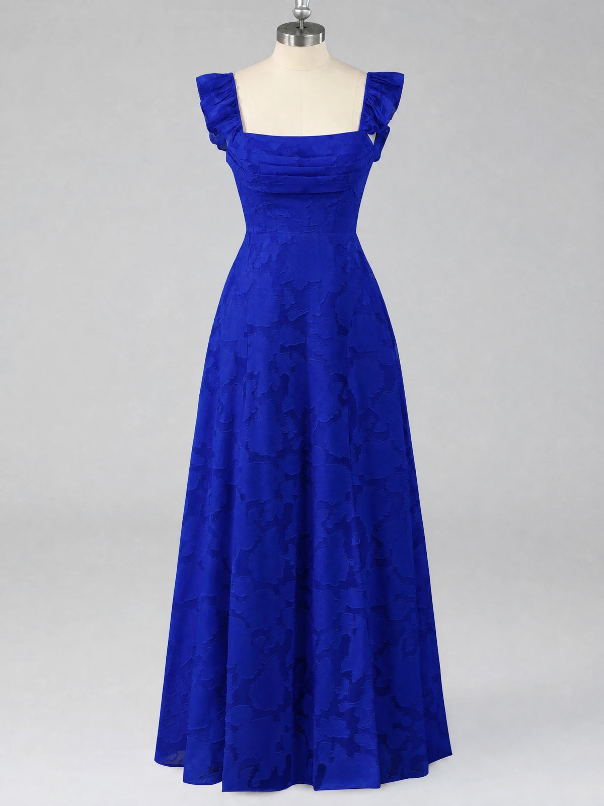 Jacquard Square Neck A-Line Maxi Dress