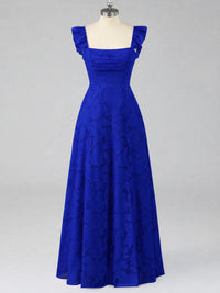 Jacquard Square Neck A-Line Maxi Dress