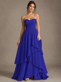 Strapless Ruffle A-Line Maxi Dress