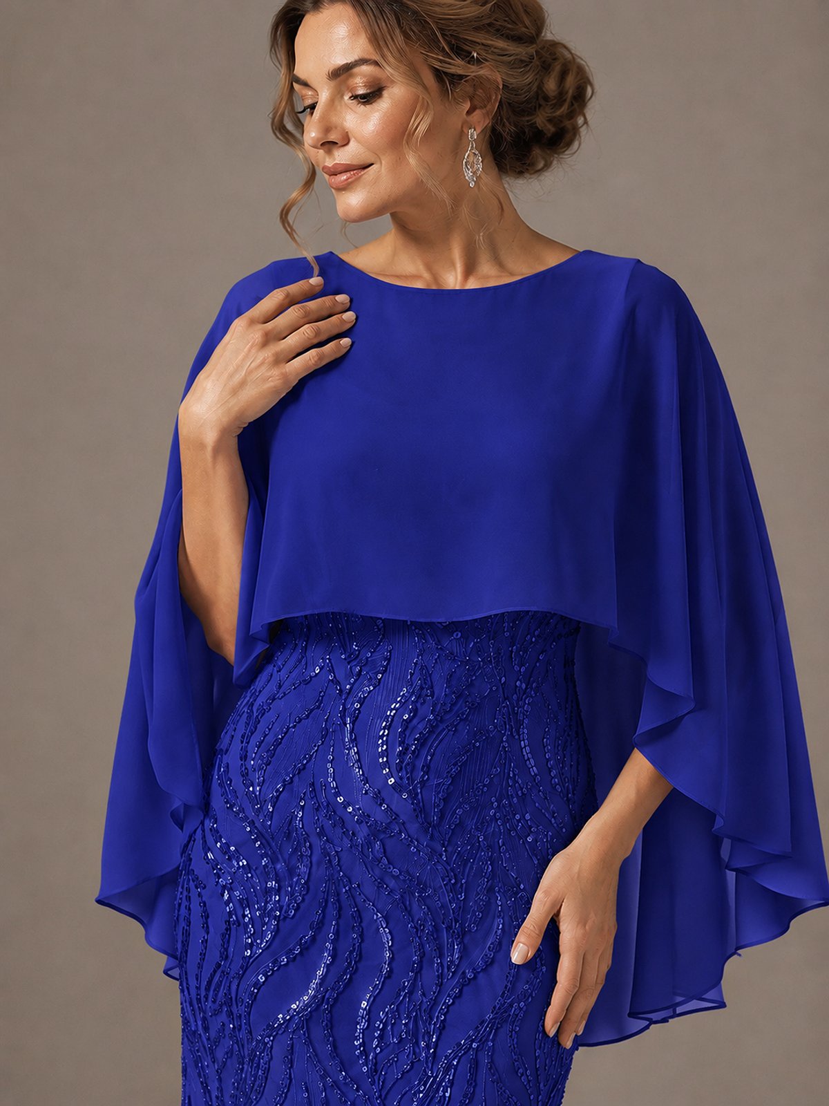 Light Blue Sequin 2 Pieces Mother of the Bride Dress