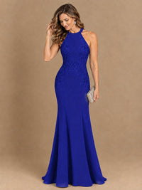Halter Neckline Lace Appliques Mother of The Bride Dresses