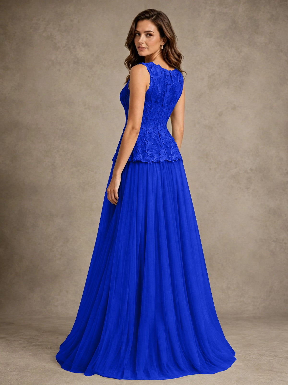 A-Line Chiffon Mother of the Bride Dress with Lace Appliques