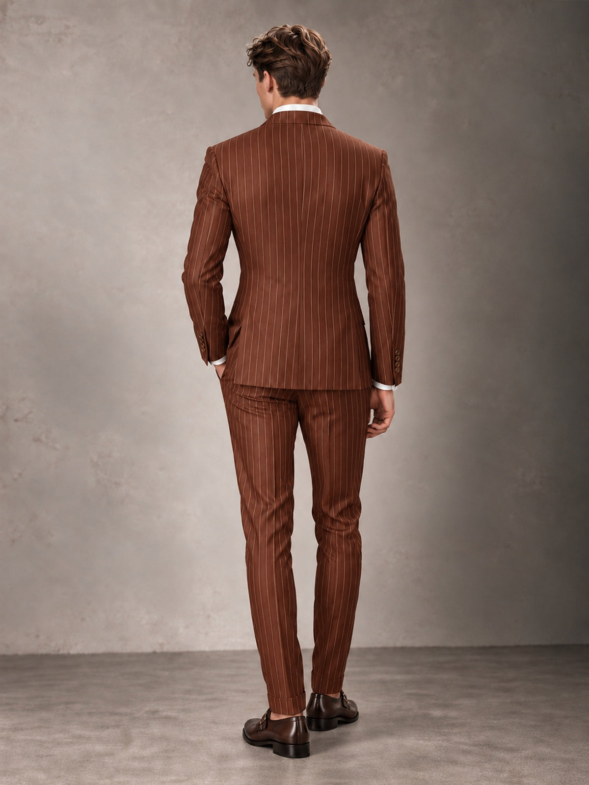Double Breasted Pinstripe Men's Suit 2 Piece (Jacket & Pants) for Wedding & Formal Prom