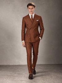 Double Breasted Pinstripe Men's Suit 2 Piece (Jacket & Pants) for Wedding & Formal Prom