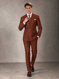 Double Breasted Pinstripe Men's Suit 2 Piece (Jacket & Pants) for Wedding & Formal Prom