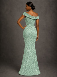 Sequin Off Shoulder Mermaid Prom Dress