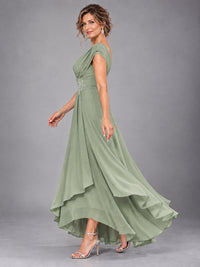 Cap Sleeve Chiffon A-Line Mother of the Bride Dress
