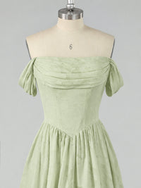 Off Shoulder Jacquard A-Line Maxi Dress