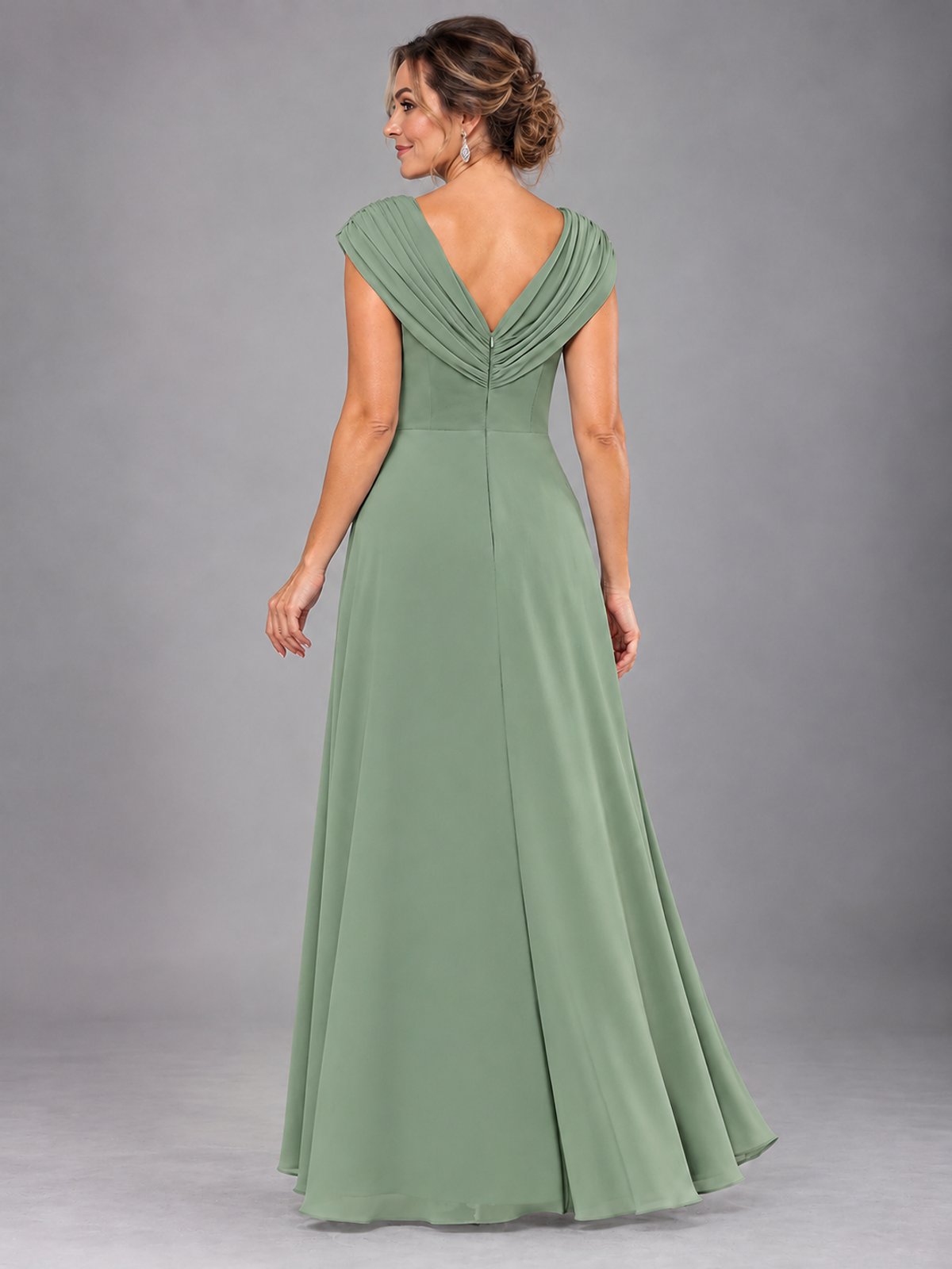 Cap Sleeve Chiffon A-Line Mother of the Bride Dress