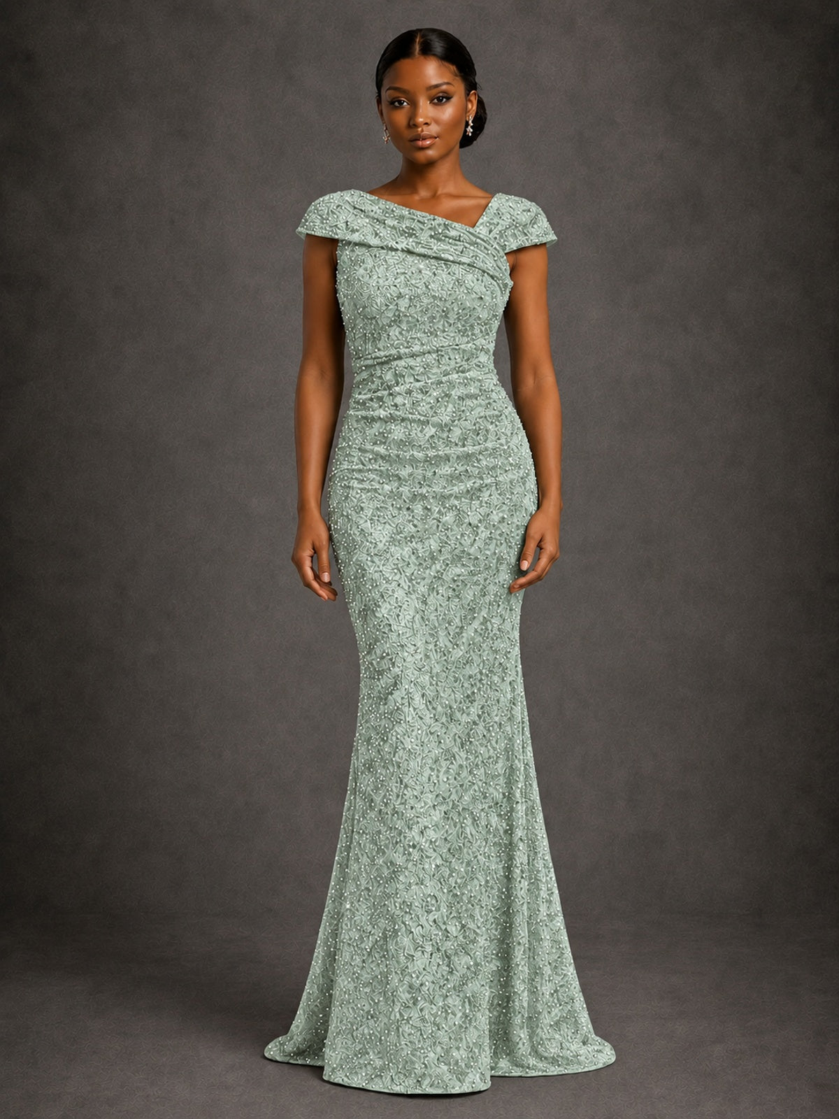 Sequin Off Shoulder Mermaid Prom Dress