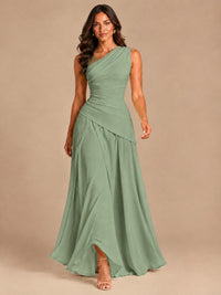 One Shoulder Prom Dress A-line Ruched Women Wedding Formal Gowns