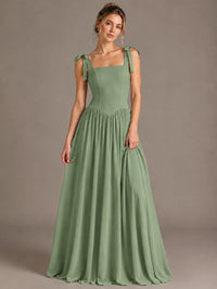 Square Neck A-Line Maxi Dress