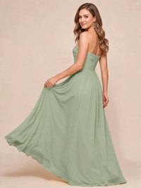 Strapless Pleated Chiffon A-Line Bridesmaid Dress