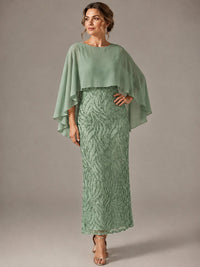 Light Blue Sequin 2 Pieces Mother of the Bride Dress