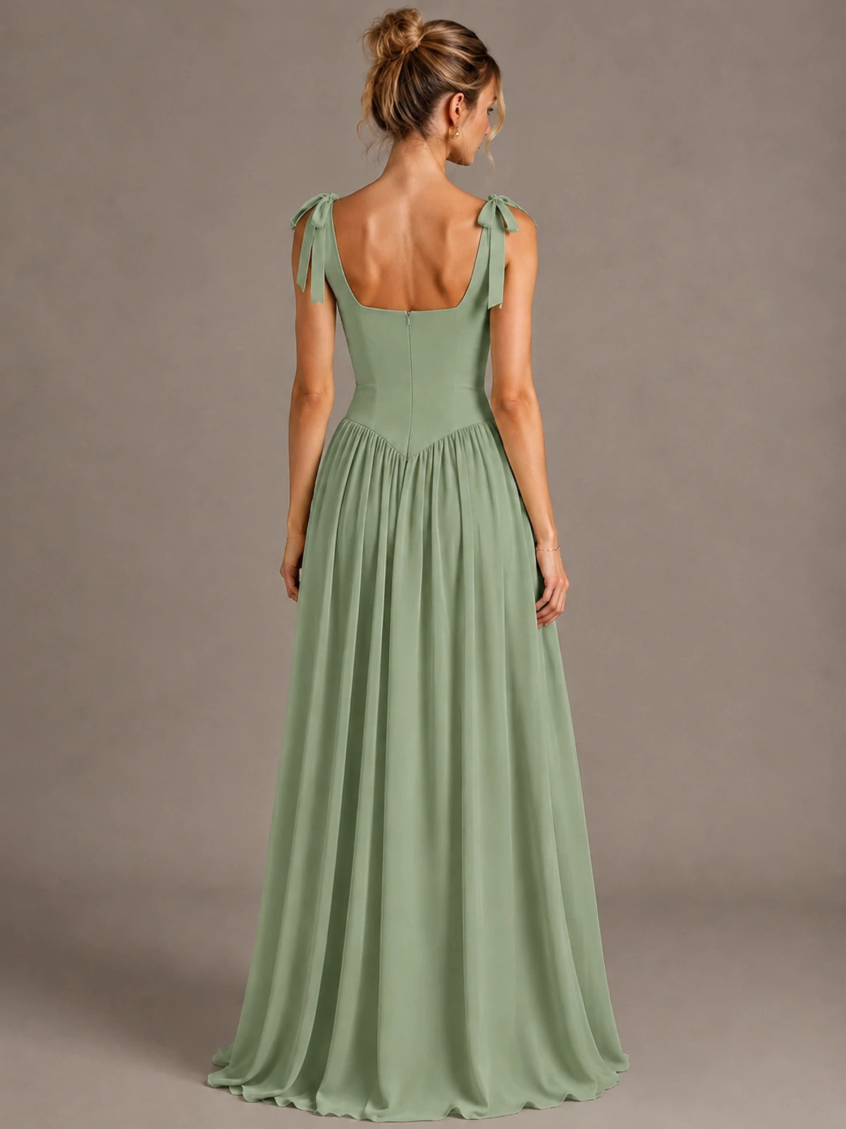 Square Neck A-Line Maxi Dress