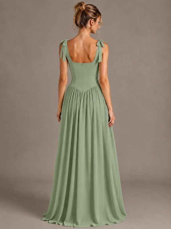 Square Neck A-Line Maxi Dress