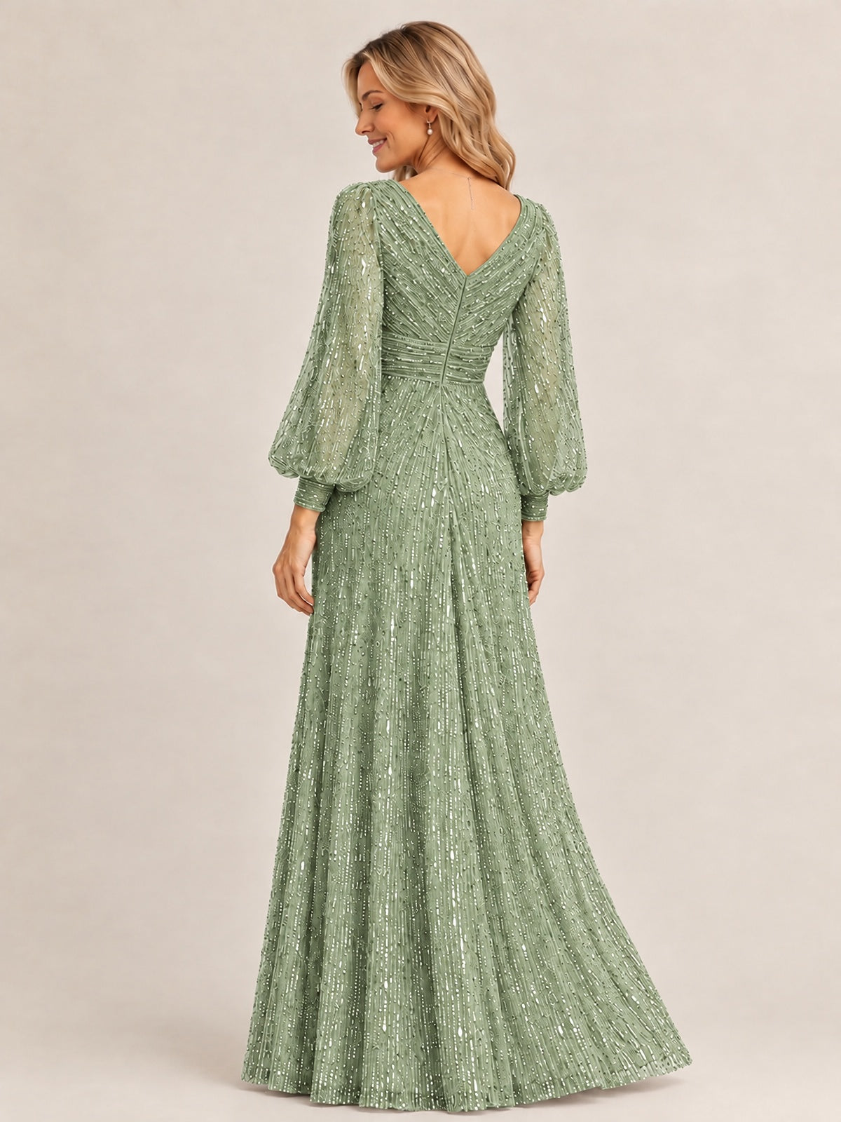 Sparkle Sequin Mother of The Bride Dresses with Long Sleeves