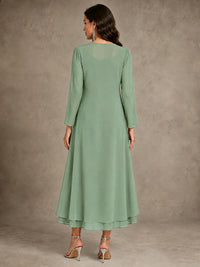 Sequin Chiffon Mother of the Bride Dress with Jacket