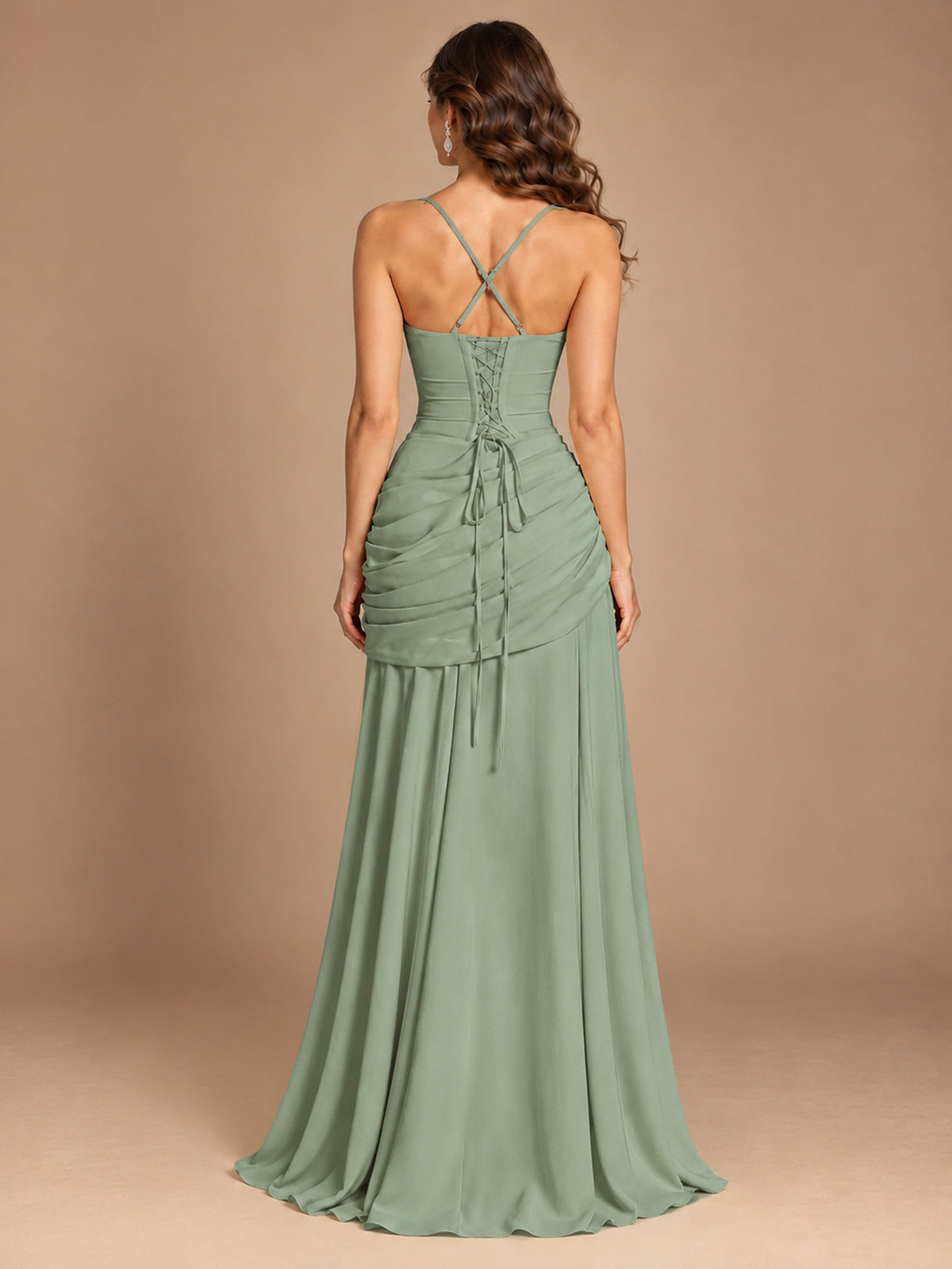 Butter Yellow Square Neck Ruched A-Line Prom Dress