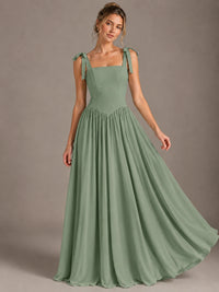 Square Neck A-Line Maxi Dress