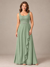 Blush Pink A-Line Mother of the Bride Dress with Lace Jacket and Ruffles