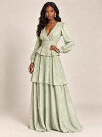 Blush Pink Floral Long Sleeve Maxi Dress